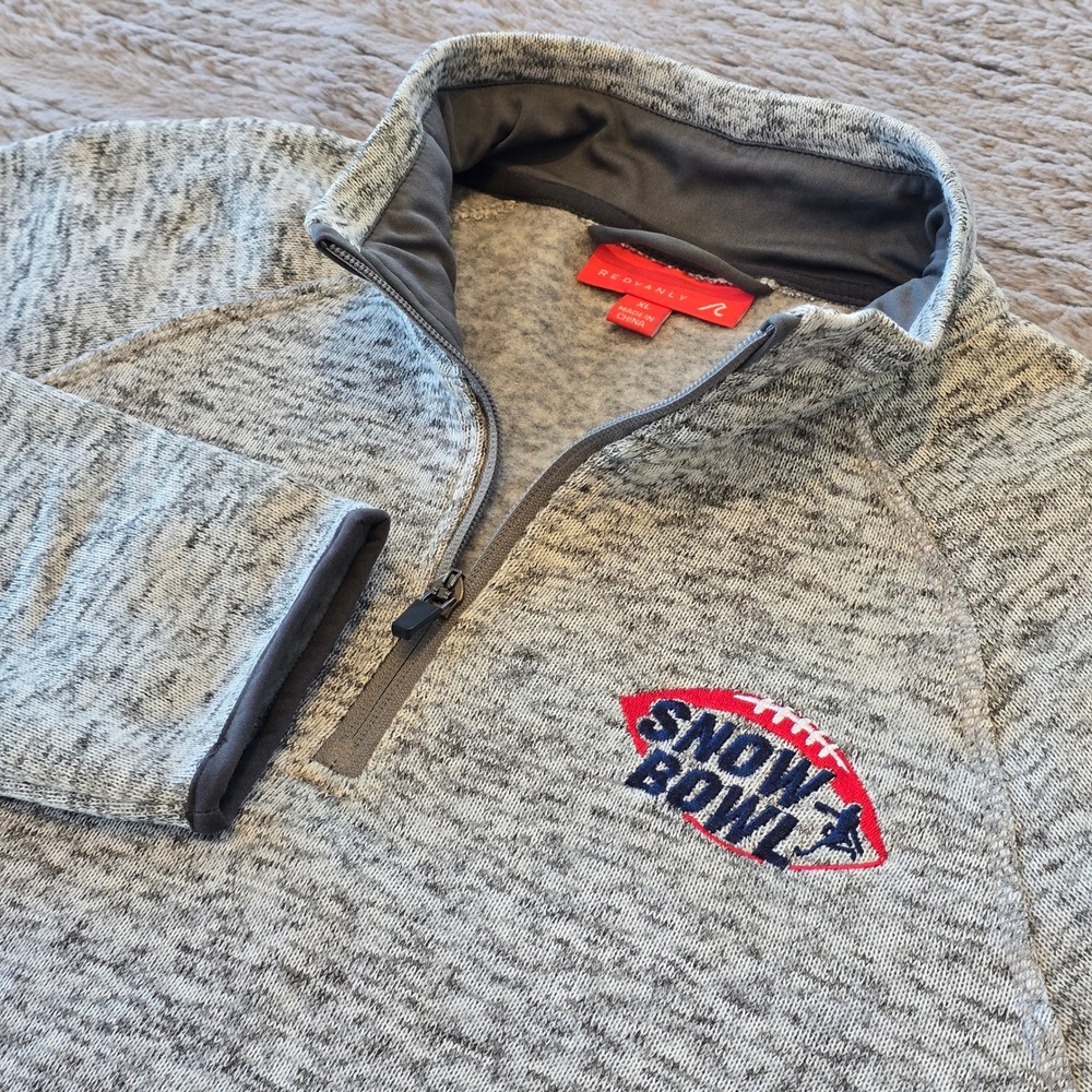 Redvanly Mens XL‎ Gray Snow Bowl Special Olympics NY Giants 1/4 Zip Pullover